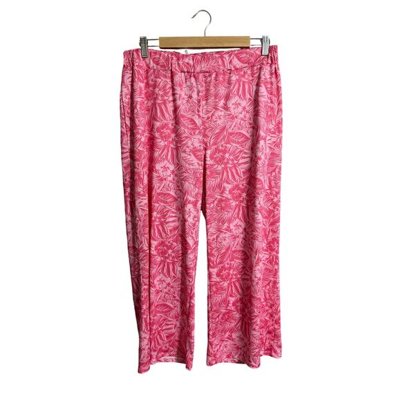 Stella Parker UPF 50 Tropical Pink Beach Pool Pants Large - Picture 1 of 4